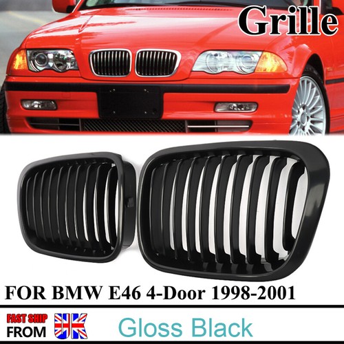 Glossy black front kidney - 2x,