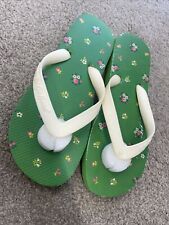 Slydes X Cath Kidston Bath Flower Green Flip Flops Women’s Size 3-4