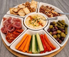 Lazy Susan Wooden Tray Set