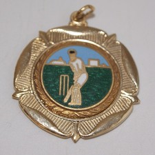 Vintage Cricket Enamel Medal/Medallion, Cricket Memorabilia 38mm Boxed