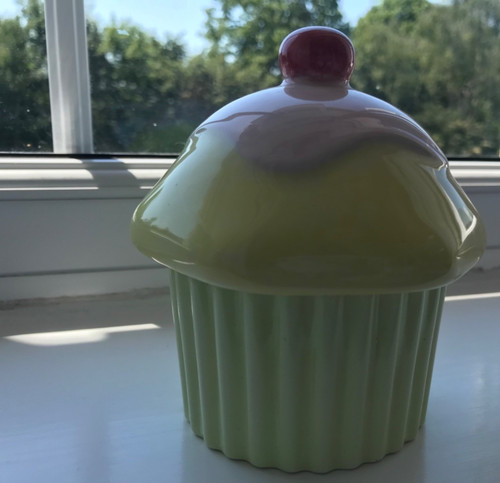 Hand painted cupcake green - hand-painted, &