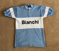 Santini Bianchi Wool Blend Retro Cycling Jersey. Size M