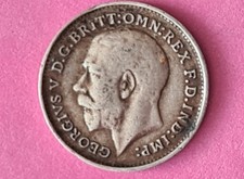 Five (5) King George 1V Silver Three Pence coins 1911 onwards