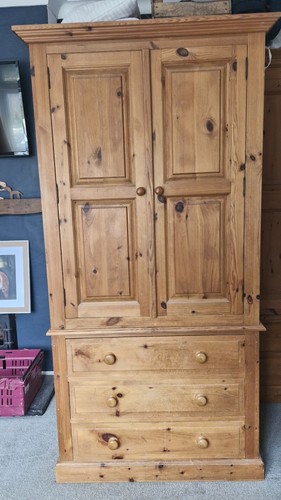 Solid pine wardrobe - wardrobe, 2
