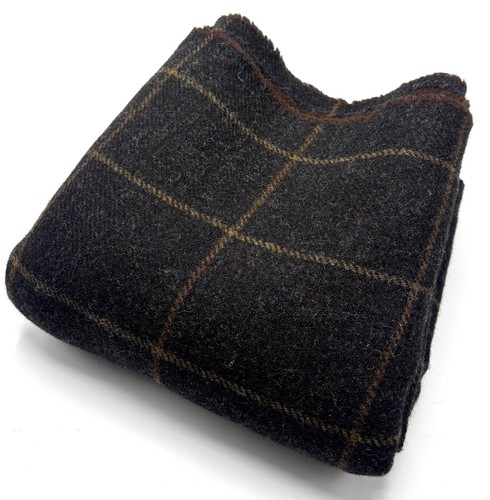 Brown check wool - wool, fabric