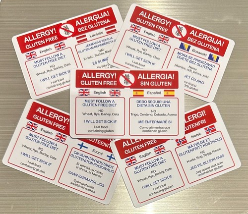 Gluten free travel card - gluten,