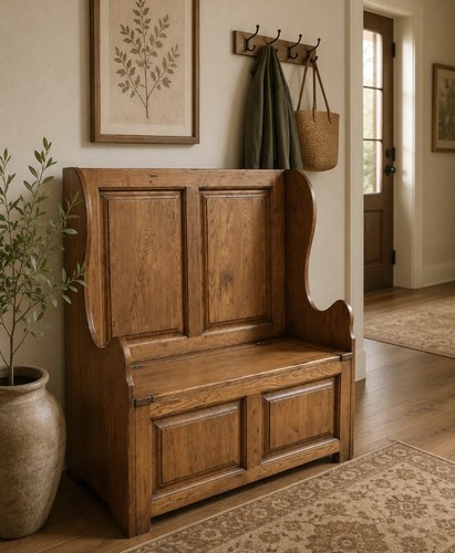 Vintage handmade monks bench - handmade,