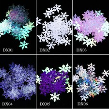 6 Box DIY Snow Flakes Sequins Nail Art Laser Dust Glitter Polish Slider Tool