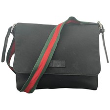Gucci Men's Stripe Detail Messenger Bag Black