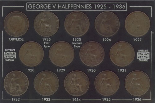 King george halfpennies - king,