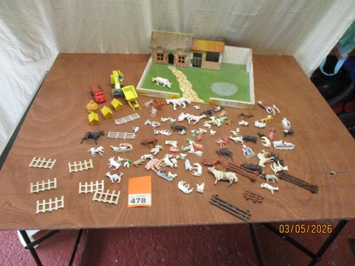 Vintage wooden toy farm - vintage,