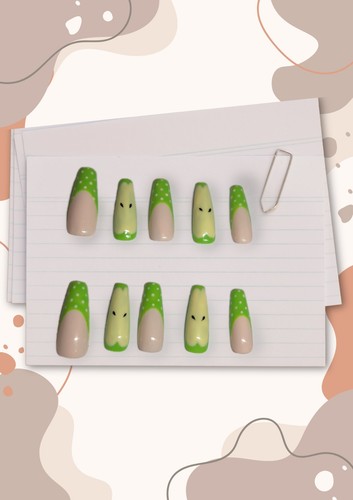 Green apple press nails - apple, on