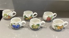 Set Of Six Portmeirion Pomona Tea / Coffee Cups And Saucers