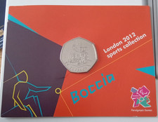 GB 50p London Olympics 2012 Boccia / Wheelchair Coin QE11 mint carded UNC 2011