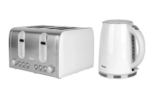 Swan kettle toaster 4 slice - swan, &