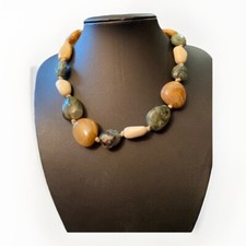 Chunky Pebble Necklace Brown