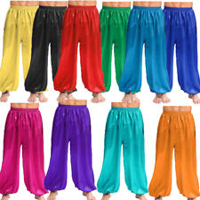 Mens Trousers Role Play Pants Satin Bloomer Showman Belly Dance Clothes Casual