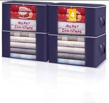 Large Capacity Clothes Storage Bags with Zips, 90L Foldable Clothing Storage Bag