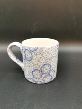 Burleigh Ironstone Staffordshire 8cm  Blue And White Blossom Coffee Mug