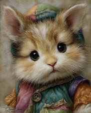 8x10 Cozy Storybook Kitten