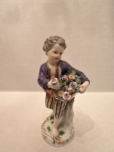 Meissen boy holding basket - meissen, of