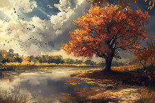 Pond Lake Landscape Oil