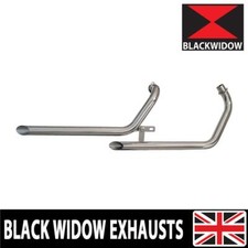 BLACK WIDOW XV535 XV 535 VIRAGO SLASH CUT PIPES FULL EXHAUST SYSTEM + SILENCERS 