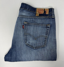 CHECK - Levis 514 Jeans W35 L34 Mens Blue Medium Wash Straight Leg Red Tab Denim