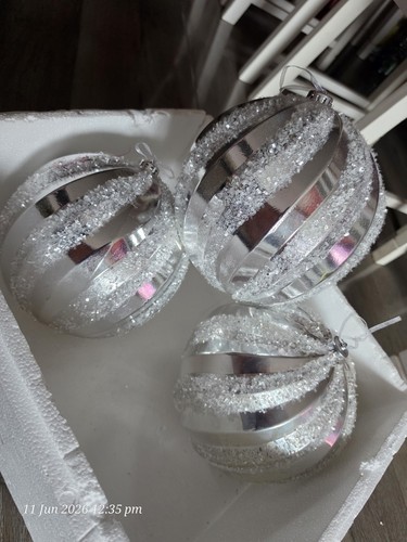 Silver glitter hanging - silver,