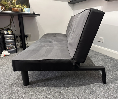 Grey black convertible futon - grey/black,
