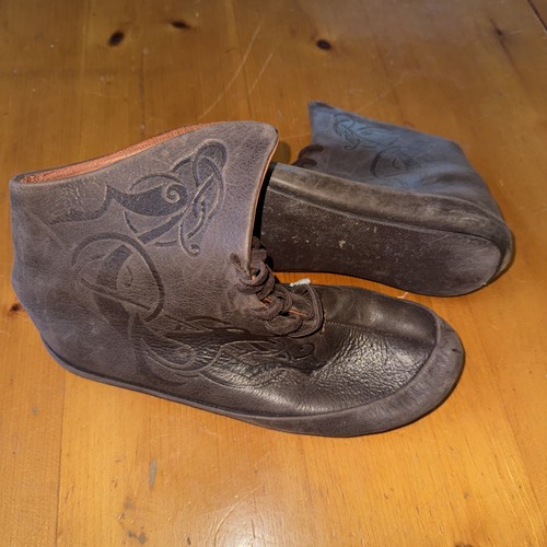 Medieval leather boots - leather,