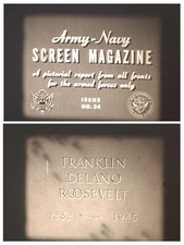 US ARMY-NAVY SCREEN MAGAZINE #54 ROOSEVELT 1945 16MM B/W SOUND 250FT CINE FILM