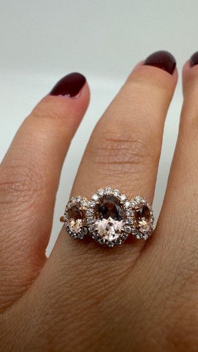9ct rose gold trilogy - gold, oval