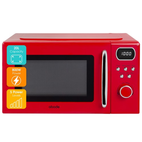 Abode retro microwave 20l 800w - abode,