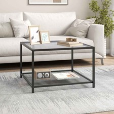Black square table with glass