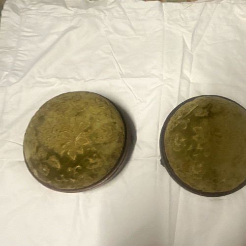 Pair round antique wood - pair,