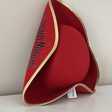 Captain Morgan Red Tricorn Pirate Style Hat - Man Cave - Party - New