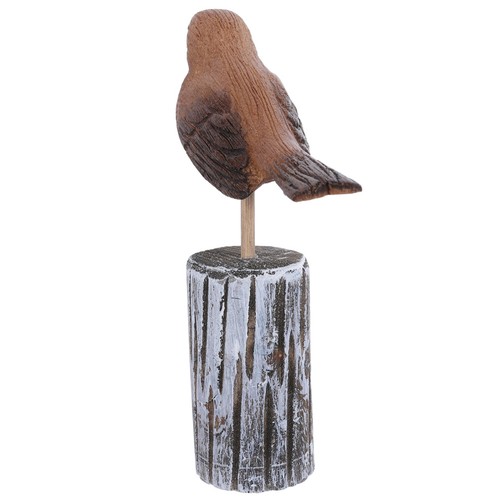 Wooden sea bird statue - bird,