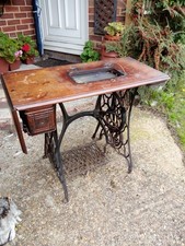 vintage Singer treadle sewing machine table base and top no sewing machine 