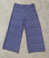 Marks & Spencer Indigo Collection Wide Leg Trousers Blue Mix UK 12 Short