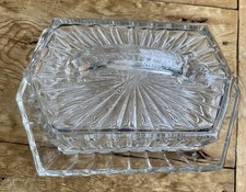 Vintage Glass Butter Dish with Lid