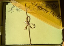 Vintage Churston Deckle Avocado Green Writing Paper & Envelopes Set