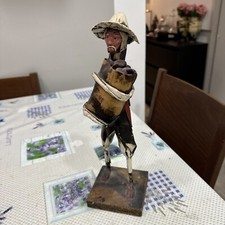 Mexican Paper Mache Figure carrying bag beans 
