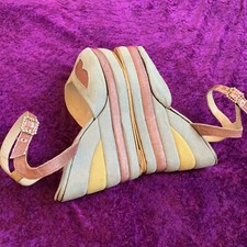 Terry De Havilland Vintage 70s Platforms Shoes Sandals 39 Pastel Diamanté Buckle