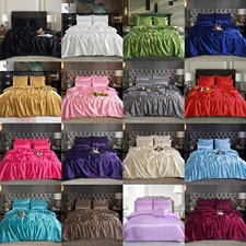 Pcs satin silk bedding set - 6,