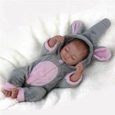 10" Full Body Vinyl Silicone Mini Reborn Baby Dolls Realistic Cute Newborn Girl