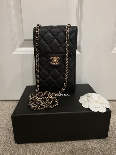 Chanel quilted phone bag with - chanel,