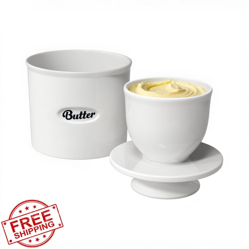 Rucoreon butter crock white - crock,