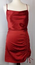 Ladies/Teenage: RED SATIN TYPE STRAPPY DRESS [Zara UK Size Medium]