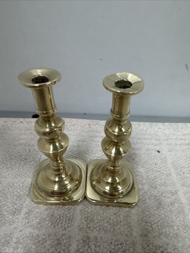 Brass candlesticks miniature - brass,